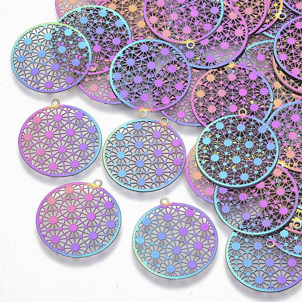 Ion Plating(IP) 201 Stainless Steel Filigree Pendants