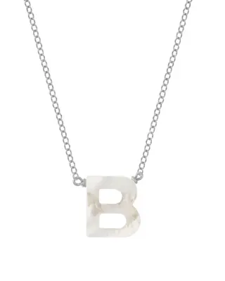 Dawn Initial Necklace | Metal Color: Silver | Style: B