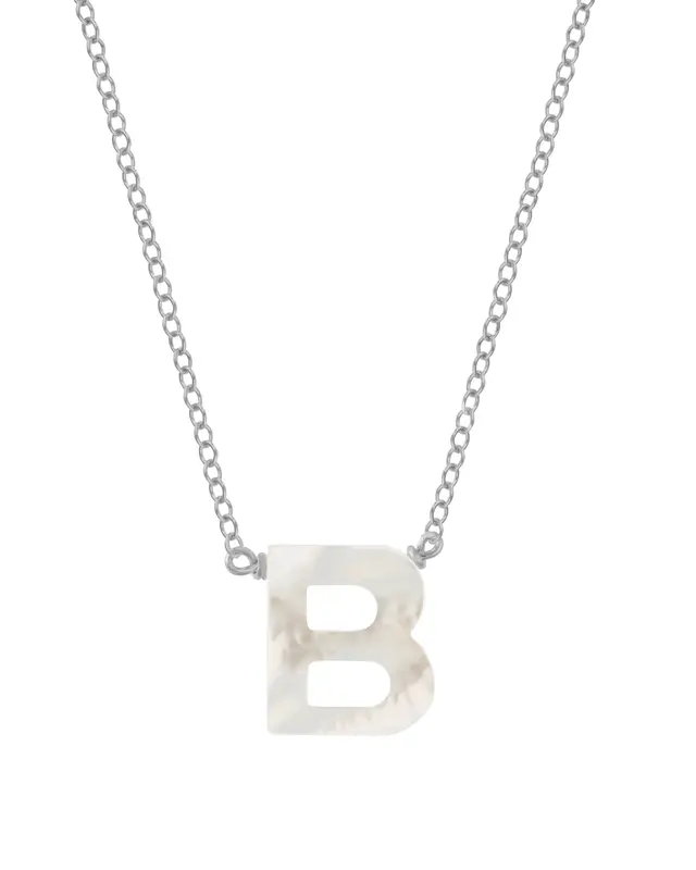 Dawn Initial Necklace | Metal Color: Silver | Style: B