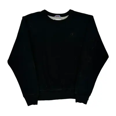 Champion Sweatshirt - Small Black Cotton Blend