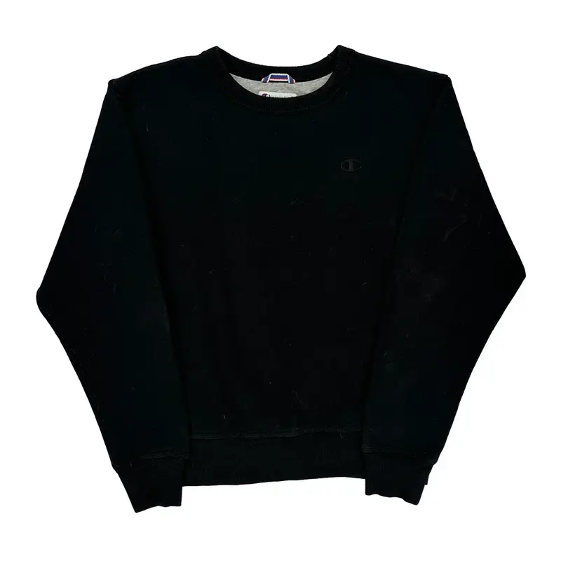 Champion Sweatshirt - Small Black Cotton Blend