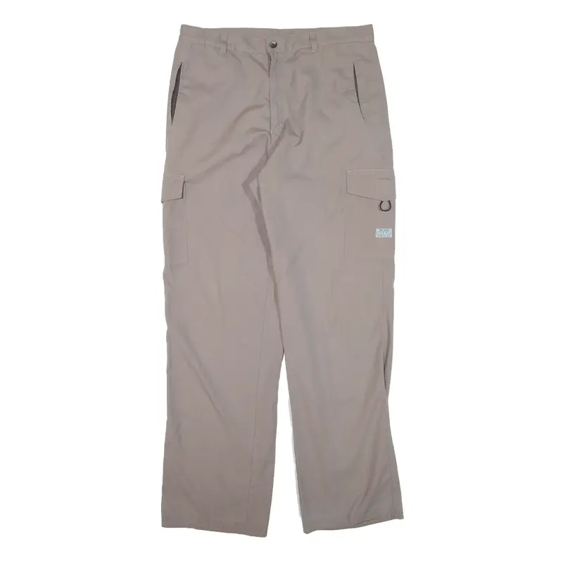 YUN HAI Cargo Trousers Beige Regular Straight Womens W34 L31