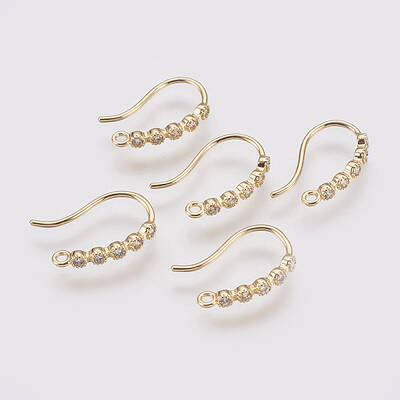 Brass Rhinestone Earring Hooks