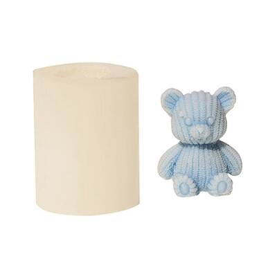Bear Embossed Pillar DIY Candle Silicone Molds