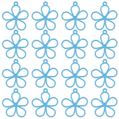 50Pcs Hollow Spray Painted Alloy Pendants