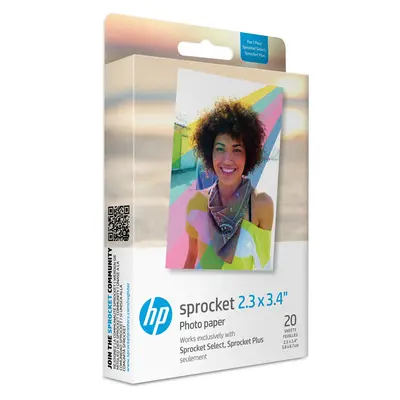 HP Sprocket 2.3 x 3.4 Premium Instant Zink Sticky Back Photo Paper (20 Sheets) Compatible with HP Sprocket Select and Plus Pr...