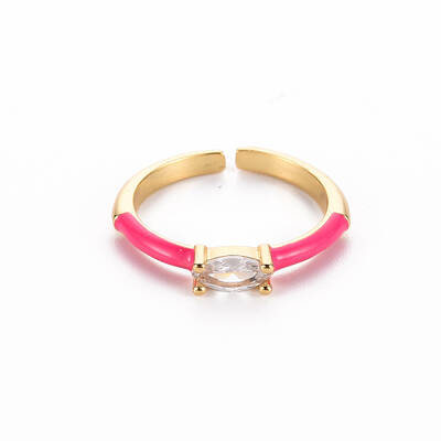 Brass Enamel Cuff Rings