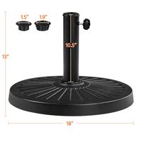 Yaheetech 26.5lbs Umbrella Base 18'' Round Outdoor Patio Umbrella Stand Heavy Duty for Deck/Pool & Garden