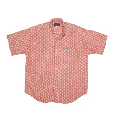 KAPPA Shirt Pink Crazy Pattern Short Sleeve Mens M