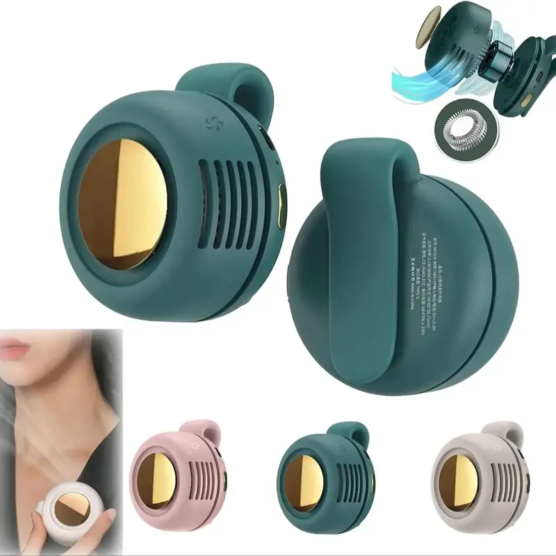 Portable Mini Clip-on Fan, USB Rechargeable 3 Speeds Hands-free Neck Fan, Bladeless Fan for Outdoor & Travel