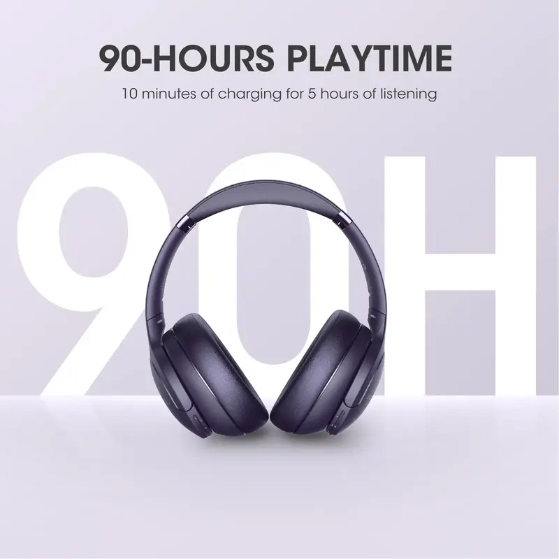DOQAUS Bluetooth Headphones Over Ear, 90H Playtime,Bluetooth ,Wireless Headphones， 3 EQ Modes, Built-in HD Mic,Memory Foam ...