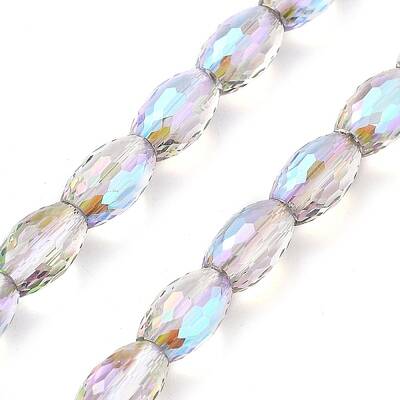 Electroplate Transparent Glass Beads Strands
