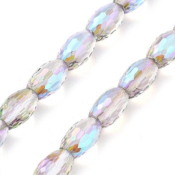 Electroplate Transparent Glass Beads Strands