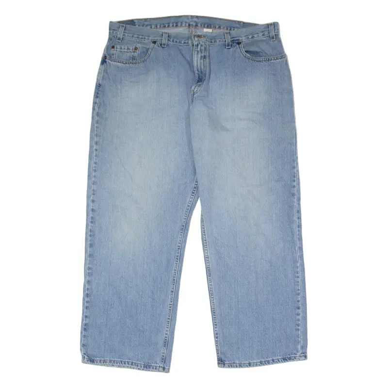 LEVI'S 577 Stove-pipe Mens Jeans Blue Loose Wide-Leg Stone Wash W42 L29