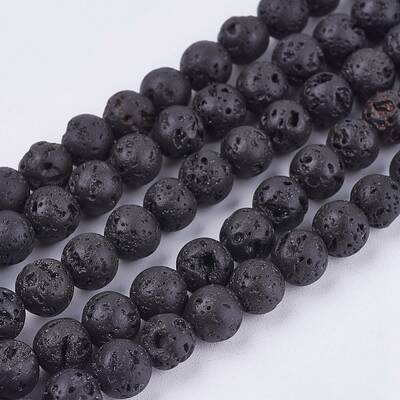 Natural Lava Rock Stone Bead Strands