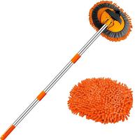 Car Wash Mop, Retractable Long Handle Car Wash Brush, Microfiber Sponge Duster, Car Detailing Accessories, Cleaning Tool, Car...