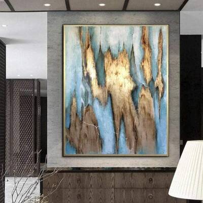 Abstract Painting Original Large Abstract Turquoise Painting Abstract Modern Paintings Acrylic Canvas Wall Painting | LIGHT M...