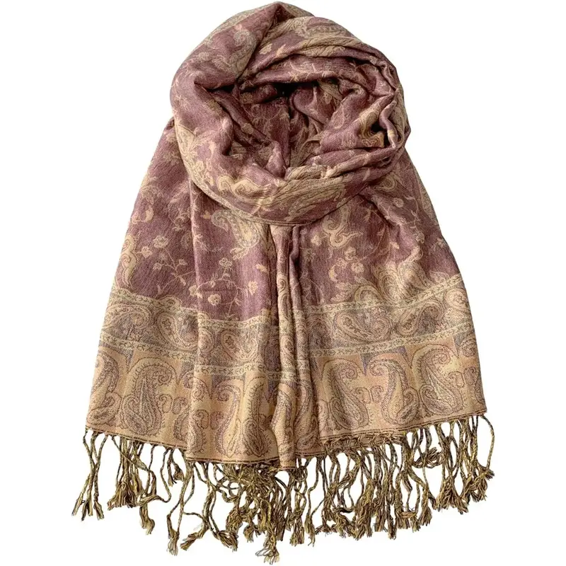 Pashmina Scarf for Women Shawls and Wraps Reversible Paisley  Jacquard Soft Silky Rave Scarves Men
