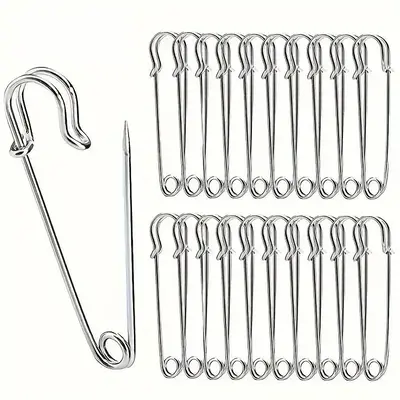 Stainless Steel Safety Pin Set, 20pcs/set Safety Pin, Spring Lock Fasteners for Blankets, Crafts, Skirts & Brooch Making