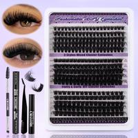 Natural Look Eyelash Extensions, 270pcs Mixed Length 3 Styles Individual False Eyelashes, Curl Individual Lashes Kit with Las...