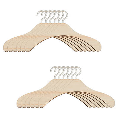 12Pcs Wood Doll Hangers