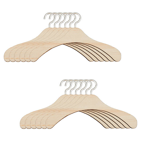 12Pcs Wood Doll Hangers