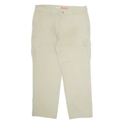 DICKIES Workwear Cargo Mens Trousers Beige Regular Straight W40 L32