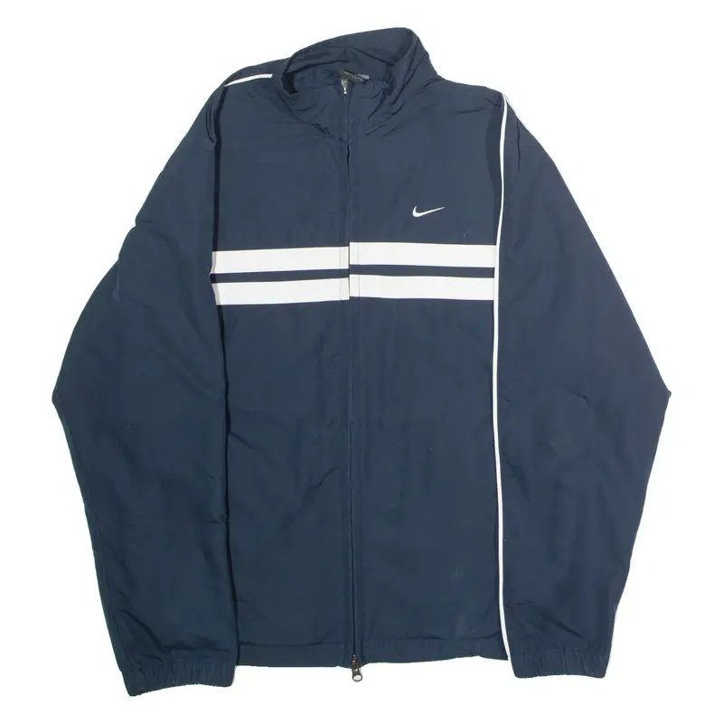 NIKE Mens Track Jacket Blue Striped S