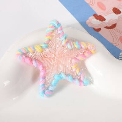 Star Cellulose Acetate & Woolen Yarn Alligator Hair Clips