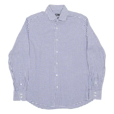 BOSS Mens Shirt Blue Check Long Sleeve L