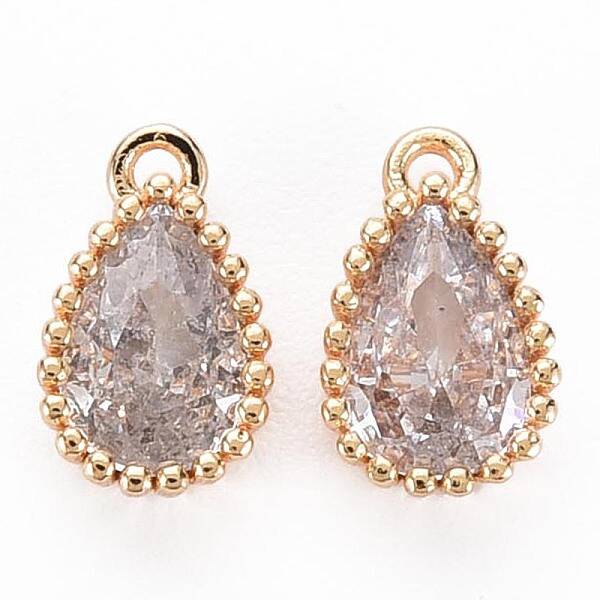 Brass Inlaid Cubic Zirconia Charms