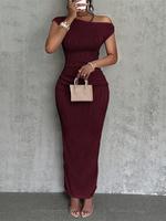 Women's Solid Color Bodycon Dress, Lady Elegant Fashion Casual Formal Sleeveless Dress for Party Dating Wear, Chic Women Dres...