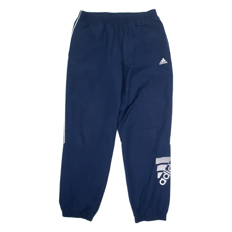 ADIDAS Mesh Lined Mens Track Pants Blue Tapered L W32 L32