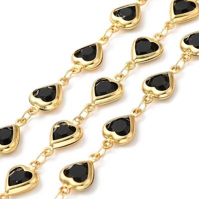 Heart Handmade Brass Glass Link Chains