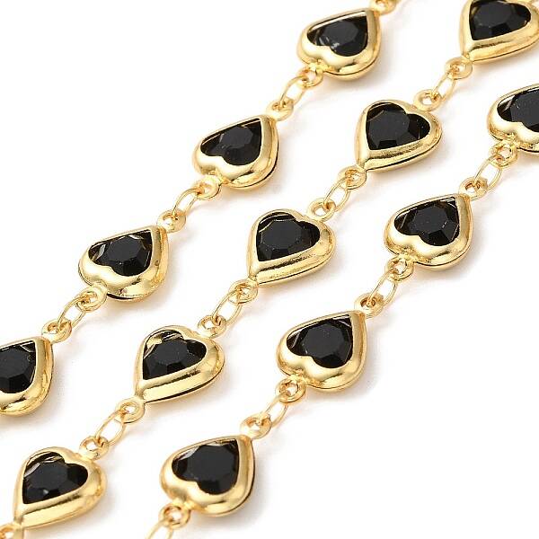 Heart Handmade Brass Glass Link Chains