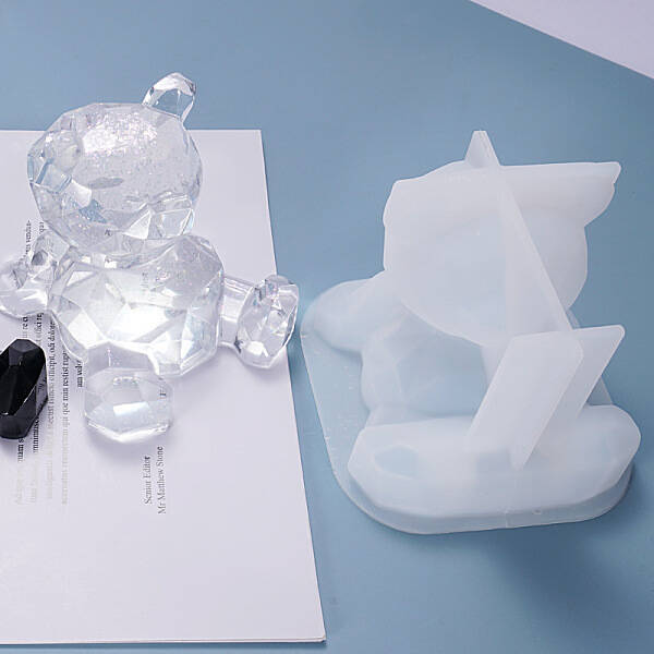 DIY Silicone Faceted Bear Display Decoration Molds
