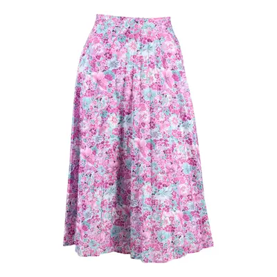 Womens A-Line Skirt Pink Midi Floral M