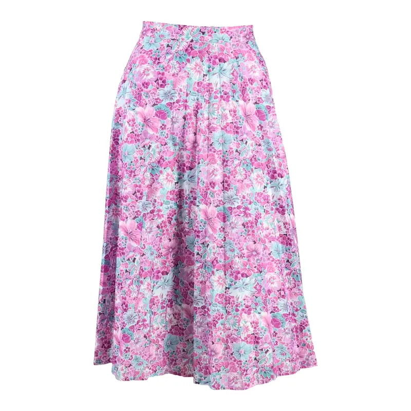 Womens A-Line Skirt Pink Midi Floral M