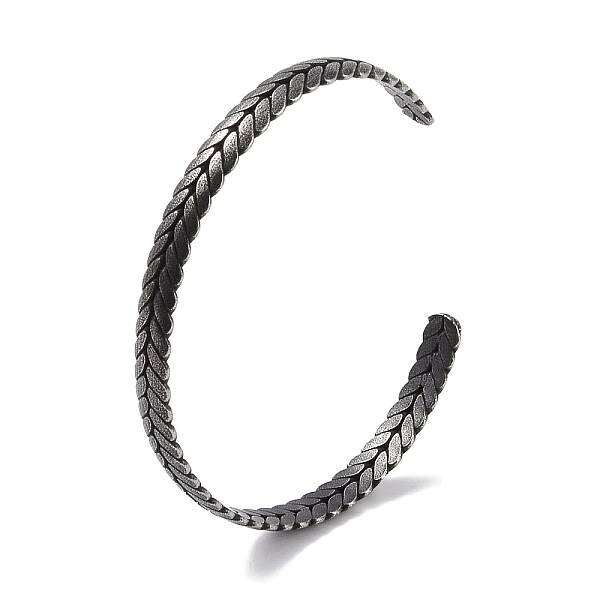 316 Surgical Stainless Steel Leaf Open Cuff Bangles for Women