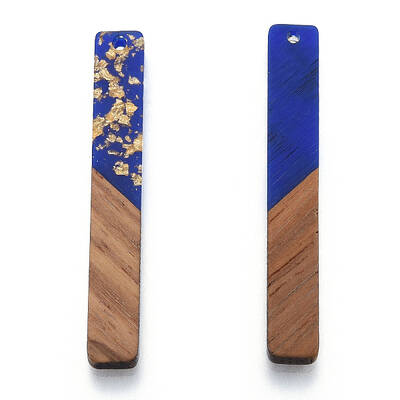 Opaque Resin & Walnut Wood Big Pendants