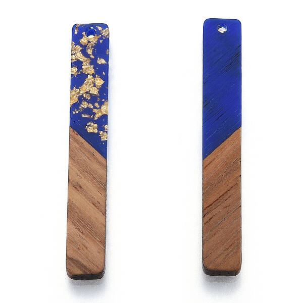 Opaque Resin & Walnut Wood Big Pendants