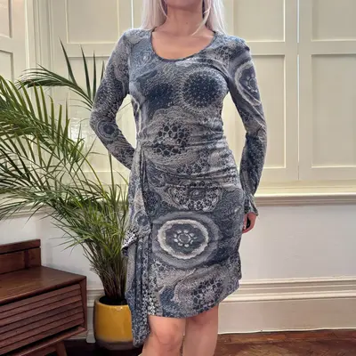 Producto Italiano Midi Dress - Medium Grey Viscose Blend