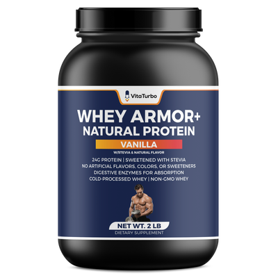 Whey Armor Natural Protein+ (Vanilla) - 2 LBS - 32 Grams