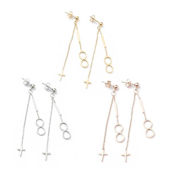 Ion Plating(IP) 304 Stainless Steel Stud Earrings