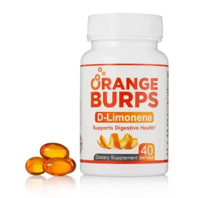 Orange Burps D-Limonene Softgels – Heartburn & Acid Reflux Relief – Digestion Supplement - Healthy Wellness Supplements -...