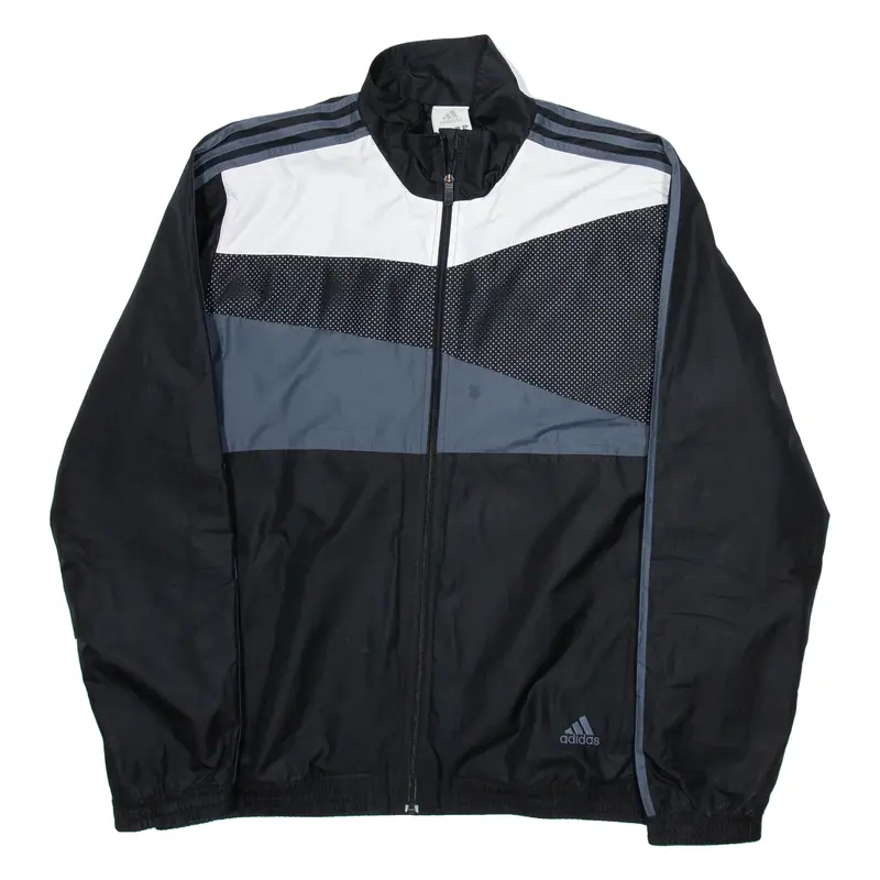 ADIDAS Mens Track Jacket Black Nylon M