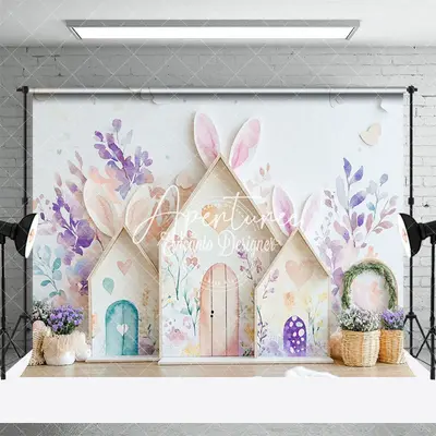 Aperturee Colorful Paint Ink Floral Wall Hutch Easter Backdrop, 3X2FT(1MX0.6M), 14 USD, easter backdrops, ENHD3J64-M