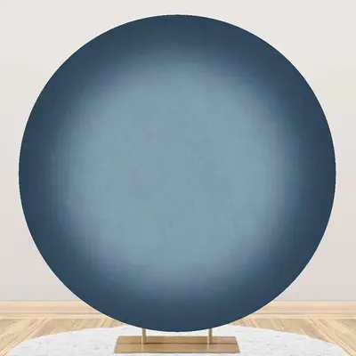 Retro Blue Gray Gradient Round Birthday Backdrop - Aperturee