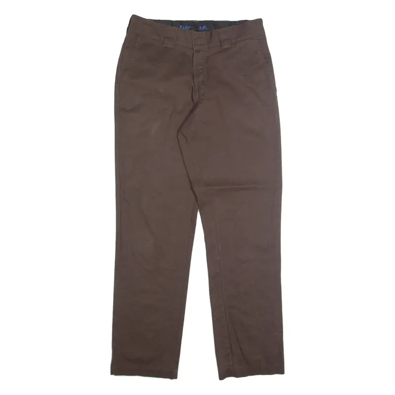 DICKIES Chino Mens Trousers Brown Regular Straight W32 L32