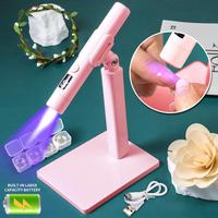 Portable Mini UV LED Nail Light with Stand for Christmas Gift, 1 Box Cordless LED Nail Dryer with Display Screen for Gel Nai...